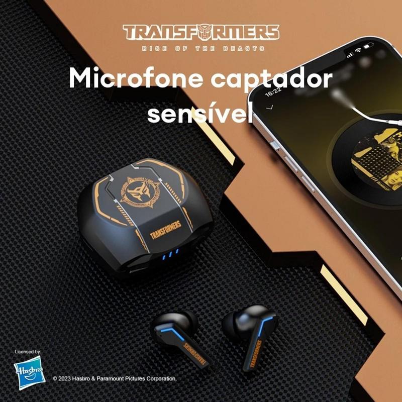 Fone De Ouvido Bluetooth Transformers TF-T06 Com Redução De - Fone